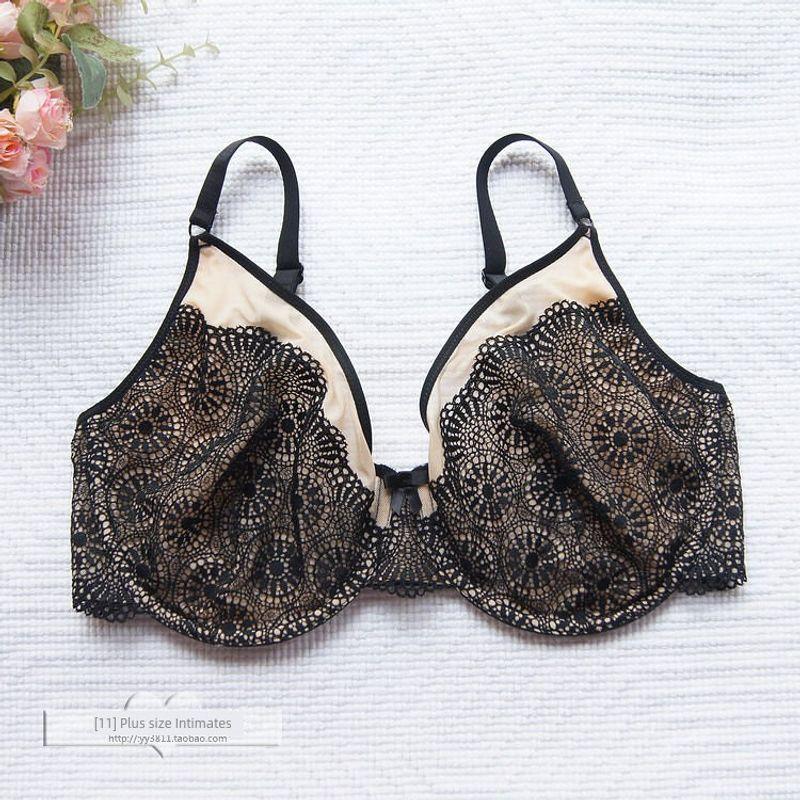 

70cd Сексуальное кружево Ультратонкий Естественный вид Французская мода Нижнее белье Бюстгальтер Дышащий и Удобный Black with flesh 70C(Euro 10C)