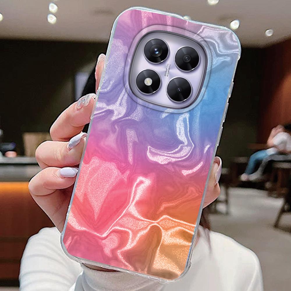 Phone Cases For Xiaomi Redmi Note 14 13 Pro Plus 5G 14T 13T Pro Poco M6 Pro Colorful Gradient Laser Cover Silicone Fundas Bumper