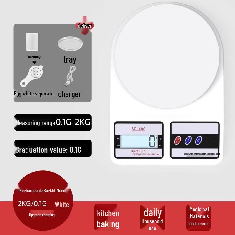 Zhaoran High-Precision USB Rechargeable Kitchen Scale