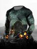 Fashion Skull Pattern 3D Printed Men's T-Shirt Casual Outdoors Long Sleeve T-Shirt Unisex Autumn Unisex T-Shirt Men's Clothing
