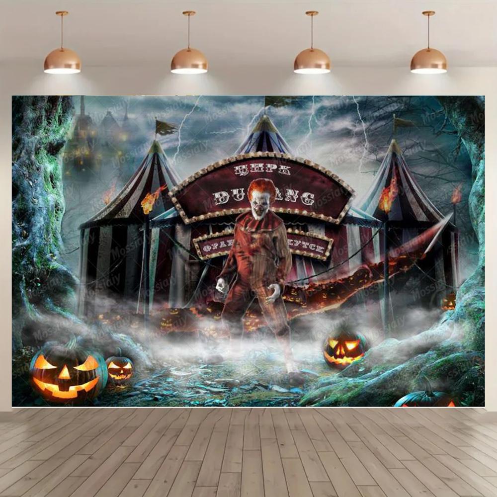 Happy Halloween Photography Background Pumpkin Bat Skull Cemetery Horror Castle Halloween Party Decoration Banner246