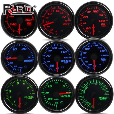 2'' 52mm 7 Color Oil Temperature Gauge Boost Bar PSI Water Temp Oil Pressure Air Fuel Ratio RPM Tachometer for 12V Car Gauges