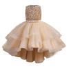 Children's Dress Princess Dress with Bow Solid Color Sequin Performance Cake Dress