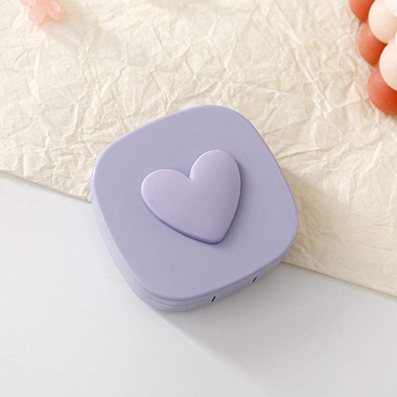 

Contact Lens Box Macaron Color Square Love Portable Mirror Companion Box Travel Easy Carry Storage Container фиолетовый