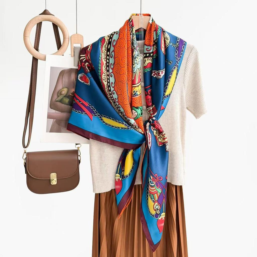 New fashion 111 mulberry silk silk scarf, women's Spring Festival gift for elders to keep warm 111 silk collection