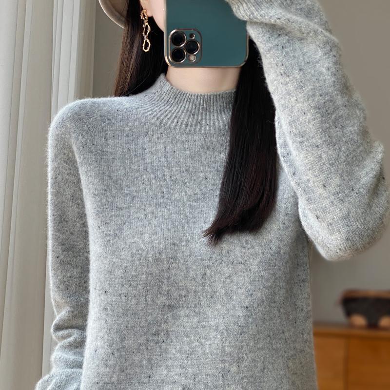 Women's Cashmere Sweater Qinghe Cashmere 30% Cashmere 70% Wool Autumn and Winter Cashmere Thick Pullover Soft and Warm