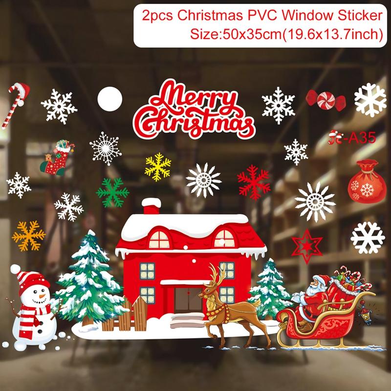 Jul Fönsterdekaler Jul Väggdekal Barnrum Väggdekaler God Jul Dekorationer För Hemmet Nyårsdekaler