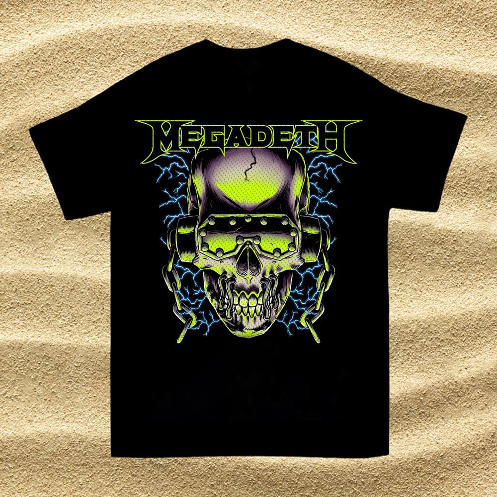 Футболка с коротким рукавом из хлопка группы Megadeth Подарок для фаната Черная S-2345XL Мужская футболка DS87A Унисекс футболка XXXXL