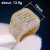 Xiaomi Huitan Luxury Geometric Women Ring Gold Color Fashion Wedding Lady Accessories with Shining CZ Noble Gorgeous Party Jewelry