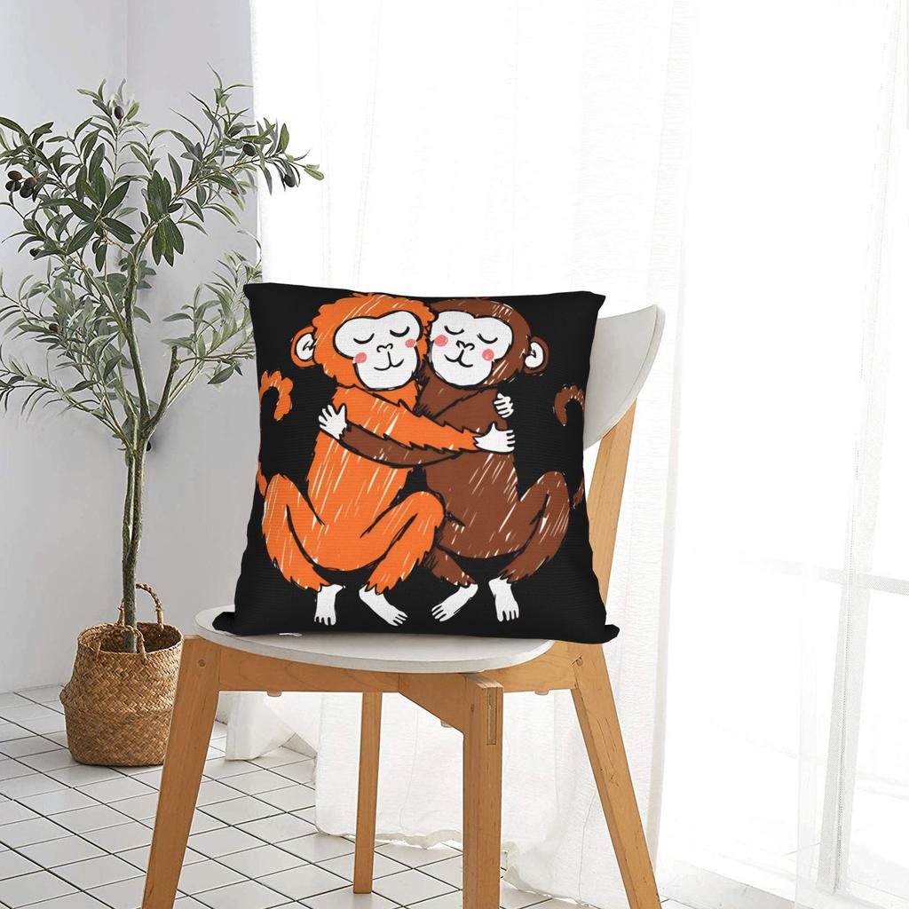 Pillow Case Punch Monkey Square Pillow Cover For Office Car Home Decor Fashion Pillowcases