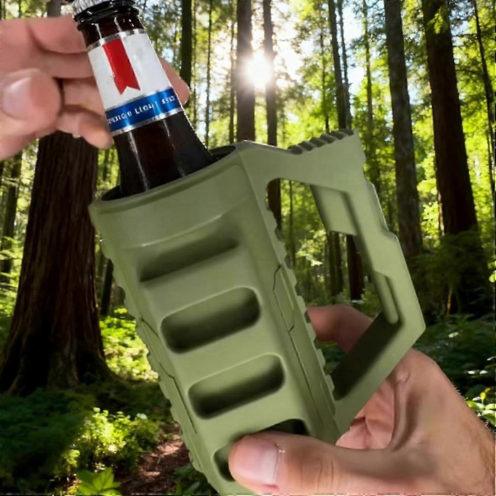 Assault-Style Tactical Insulation Sleeve, Portable Party Beverage Holder Insulation Sleeve, with Beer Opener, Beer Coozies for Bottles & Cans, Idea Gi