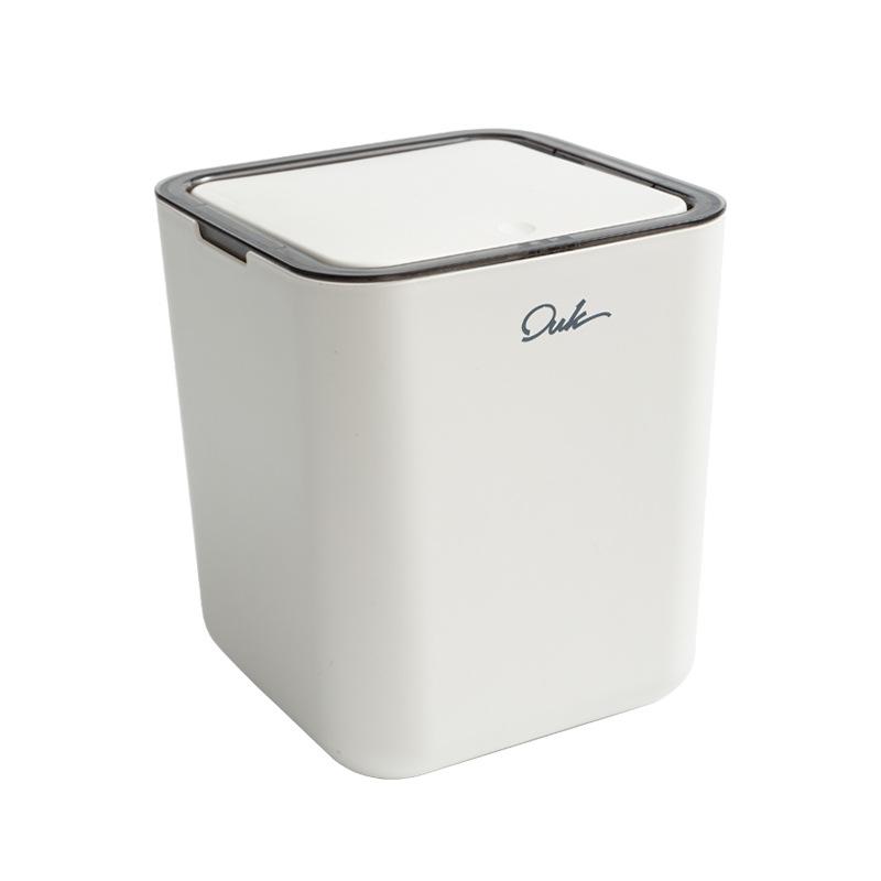 Mini Desktop Waste Bin Plastic Pressing Trash Can Garbage Bin Household Trash Bin with Lid Dustbin Small Storage Bucket