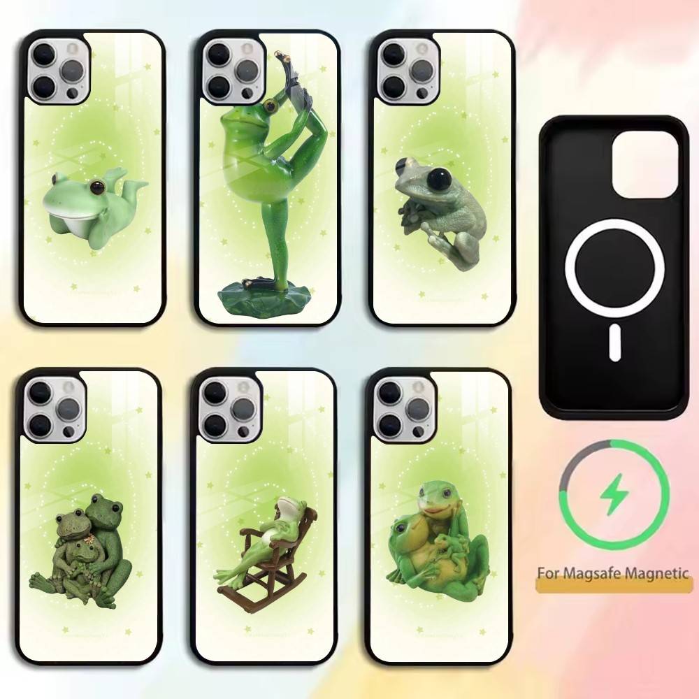 Funny Frogs Phone Case For iPhone17,16,15,14,13,12,11 Plus,Pro Magnetic with Magsafe Wireless Charging