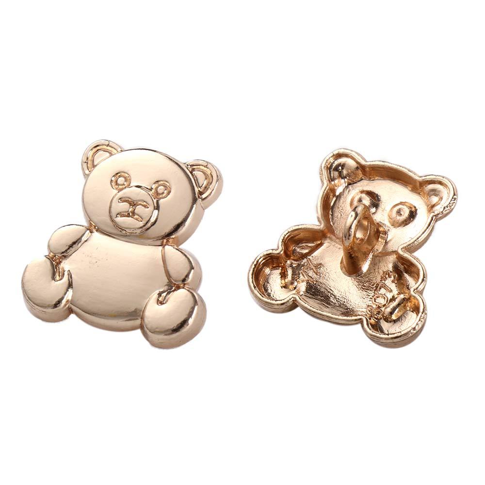 Cute Creative Gold Bear Shape Animal Style Sewing Clothes Accessories Buttons Button Decor DIY