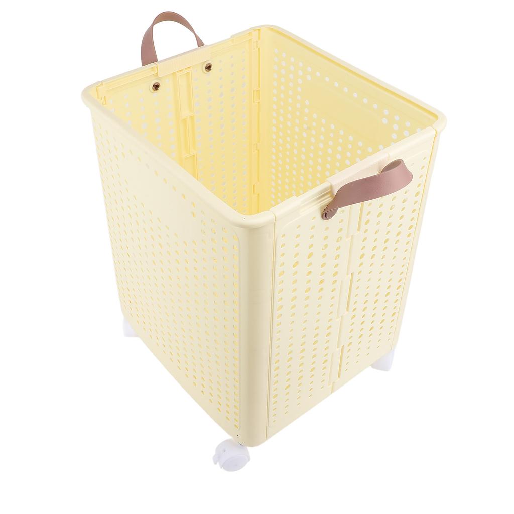 Foldable Laundry Basket with 4 Wheels Space Saving Portable Storage Hamper for Clothing Toys Home Sundries
