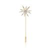 Fashion Long Needle Slightly Inlaid Copper Zircon 8-Star Brooch, Simple Niche Women'S Clothing Corsage Jewelry Pin