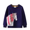 2024 Girls' Unicorn Pattern Long-Sleeved Sweatshirt for Autumn - Small & Medium Children