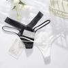 Sexy Hollow Straps Thongs G-string Women Lace Leopard Print Cross Strap Panties Bow Triangle Underwear