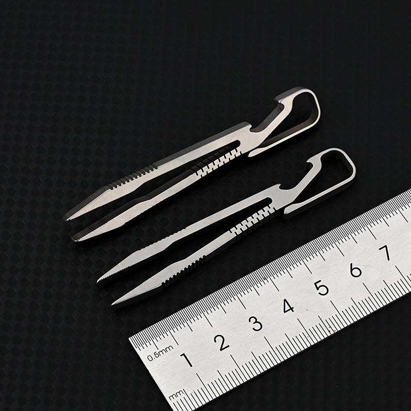 2025 NEW TC4 Titanium Steel Tweezers Multifunction With Corkscrew CNC Machining Clips Keychain Pendant Tool Outdoor EDC Gadget