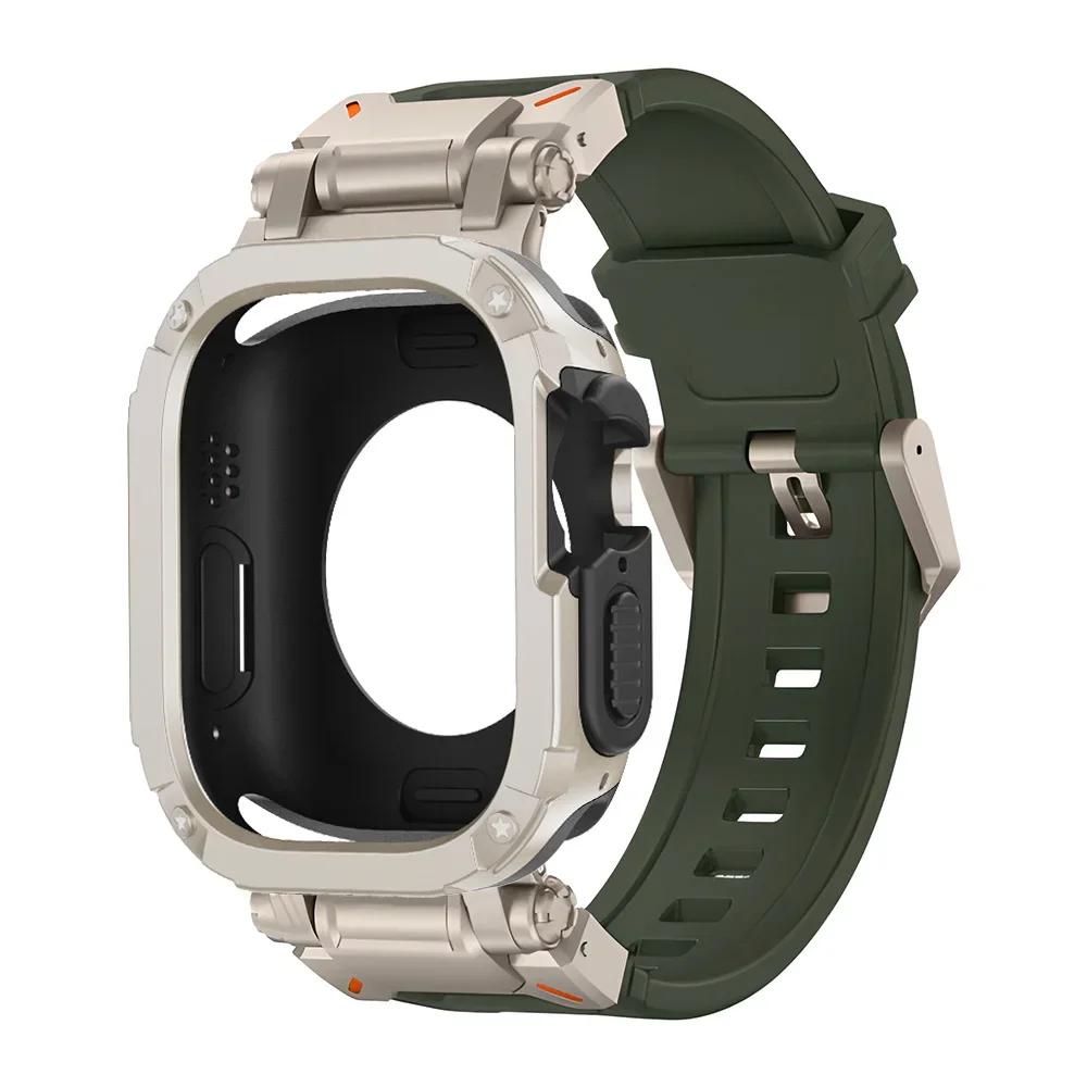 Silikonarmband+TPU-Hülle für Apple Watch Armband Ultra2 10 46mm 49mm 44mm 45mm Schutzhülle Armband für IWatch Serie 9 8 7 6 SE