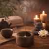 Round Wooden Incense Holder Handmade Incense Base Multi-functional Incense Tray  Tea Ceremony