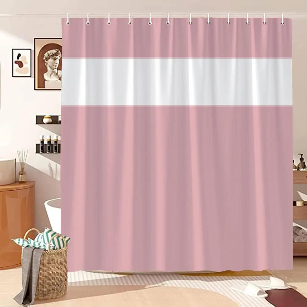 Vintage Geometric Lines Shower Curtain Modern Abstract Bohemian Minimalist Tones Polyester Fabric Shower Curtains Bathroom Decor