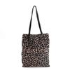Cuco Djurmönster Knopphandtag Platt Tyghandväska A4-storlek, 2553111002, Leopard (410)