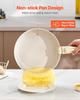 17 Piece Pots and Pans Set Granite Nonstick Kitchen Cookware White