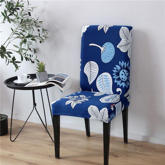 Printed Dining Chair Case Spandex Elastic Chair Slipcover Case Stretch Seat Covers For Wedding Hotel Banquet Home Use Dining Room