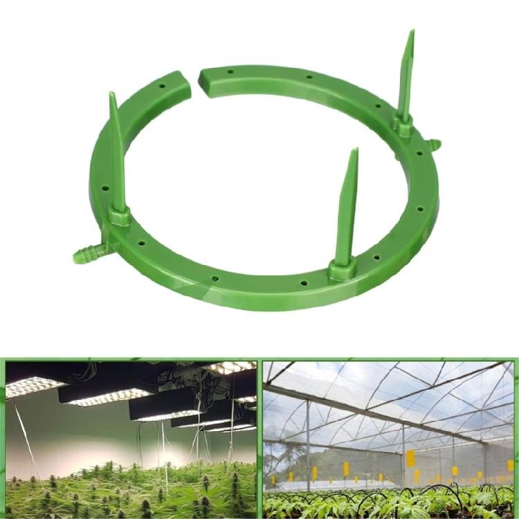 Nursery Watering Rings with Tube Joint and 3 Support Stakes, 5 Inch Soil Irrigation Tool for Pots, Containers, and Garden Use