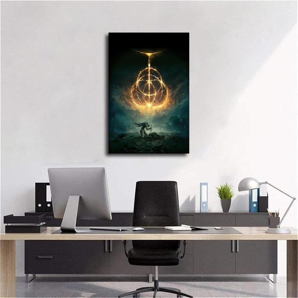 Elden Ring Plakát Videohry Plátno Umělecký Plakát a Nástěnné Umění Obrázkový Tisk Moderní Rodinná Ložnice (08×12palců-Bez rámu)