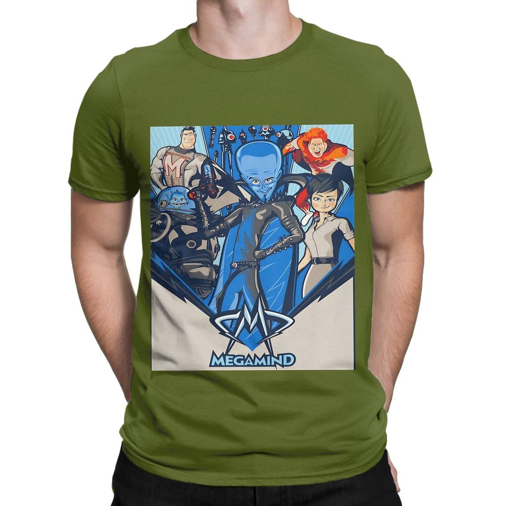 Art Megamind Blauw Grappig 100 Katoen T-shirt Megamind Vs The Ddoom Syndicate T-shirts Tops Voor Unisex