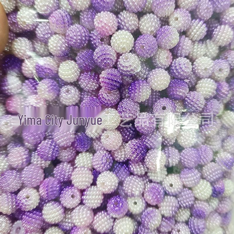 10mm Gradient Bayberry Ball ABS Hairpin with Two-Color Butterfly Orchid Core Bead