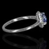 14k White Gold ring, Natural 0.80 carat Blue Sapphire , 0.09 carat Diamond ring,Cocktail Ring, wedding ring, size US6 , diameter 16.5mm