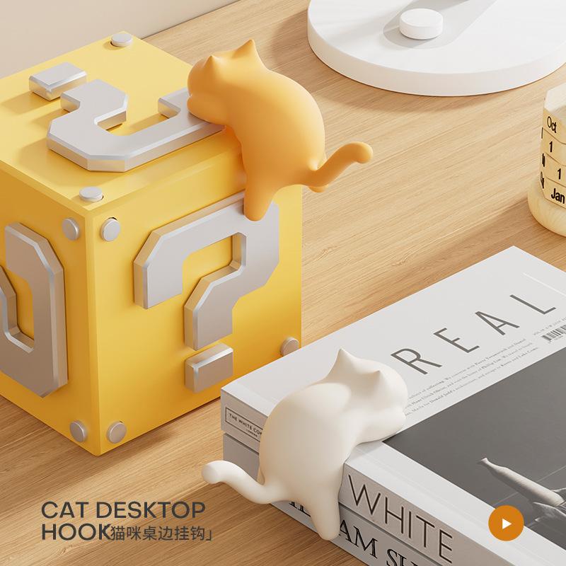 Cute Cat Bag Hook Portable Table Hook Handbag Backpack Organizer Holder for Home Office Desk Side Decor Travel Bag Hanger