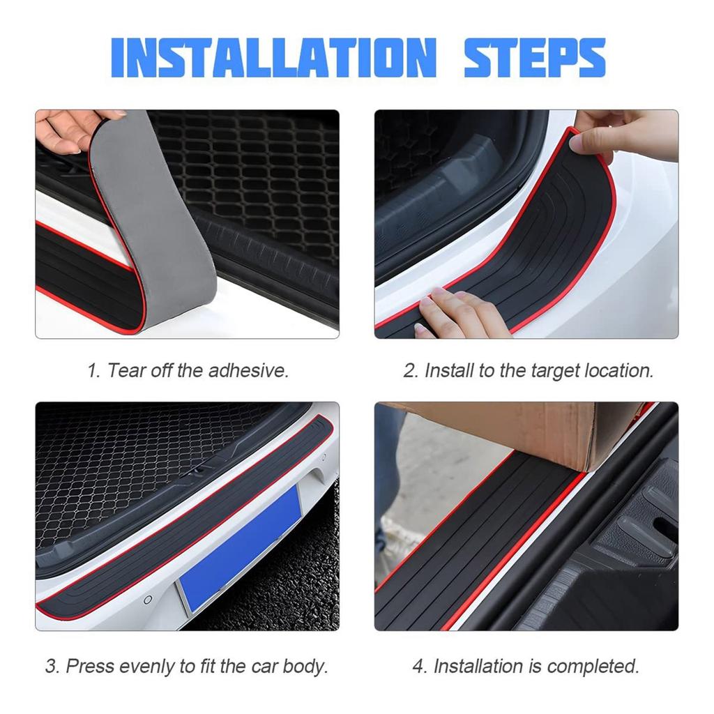 Car Rear Bumper Protector Guard, Nonslip Trunk Door Entry Cover, Luggage Compartment Back-up Protections Strips