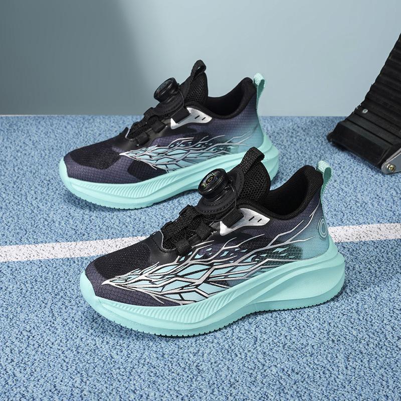 

Boys Sports Shoes with Soft Soles, Running Shoes, New Style Button-up Shoes, Breathable Casual Shoes 40 озеро синього кольору/чорний