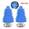 2 Pcs Universal Blue Drive Shaft Cv Joint Boot Kit Constant Velocity Dust Cover