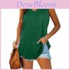 Cotton Sleeveless V Neck Tshirt For Women With Spliced Design Casual Spring