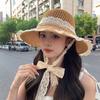 Lace Flower Big Straw Hat Seaside Beach Ladies Bucket Hat Sun Protection UV Shading Lace New Summer