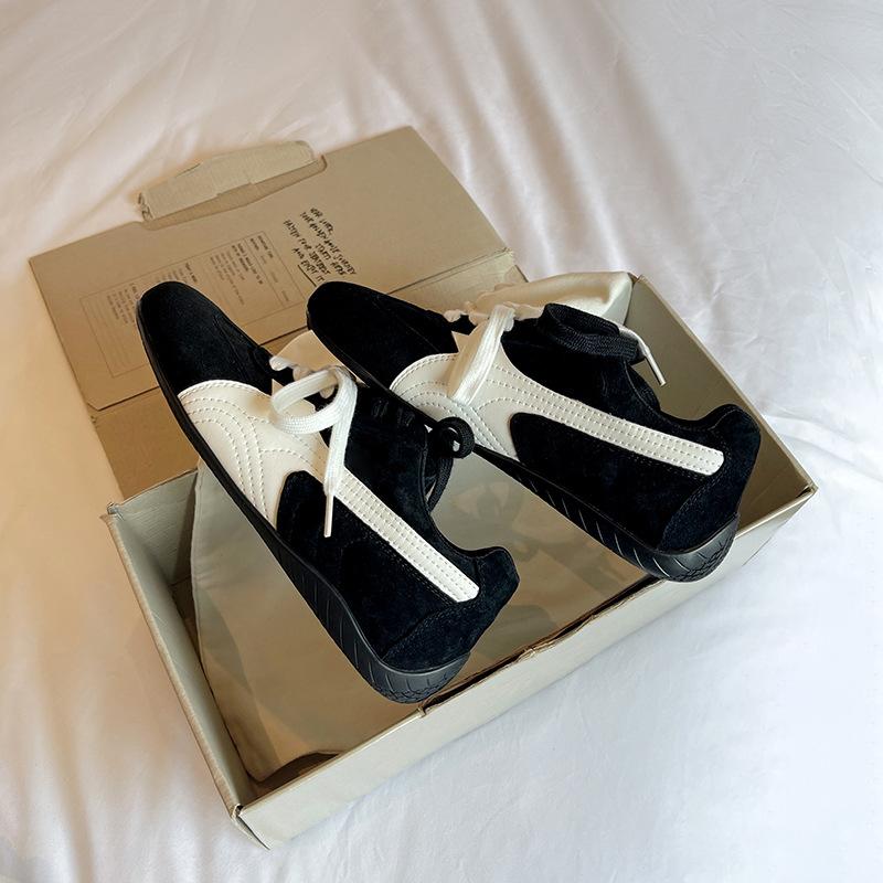 Rose has the same joint leather German training shoes for women's 2025 new retro Forrest Gump racing car height-increasing sports and leisure shoes