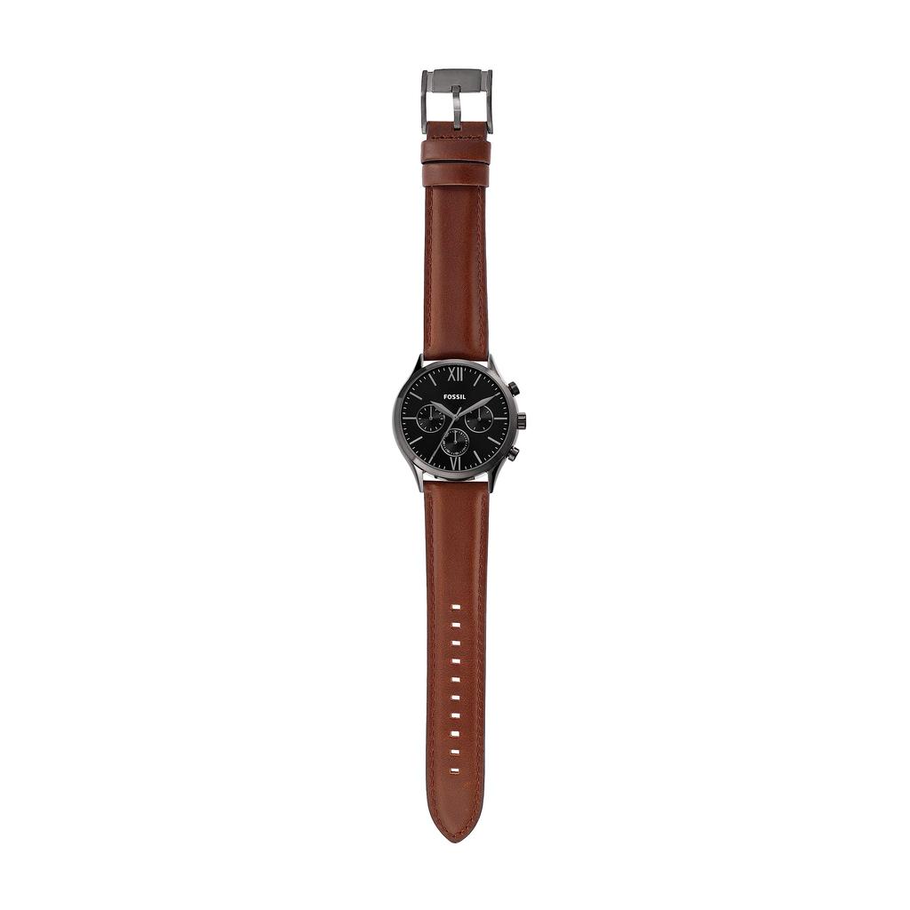 FENMORE Multifunction Brown Leather Watch