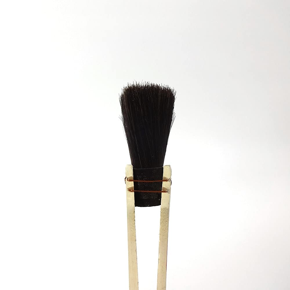 Hakeichi Black Hair Brushes for Premium Black Set of for Rust Prevention On Iron and Ship Bottom Paint Custom-Made Oil-Based Paints, Horsehair, 30mm,