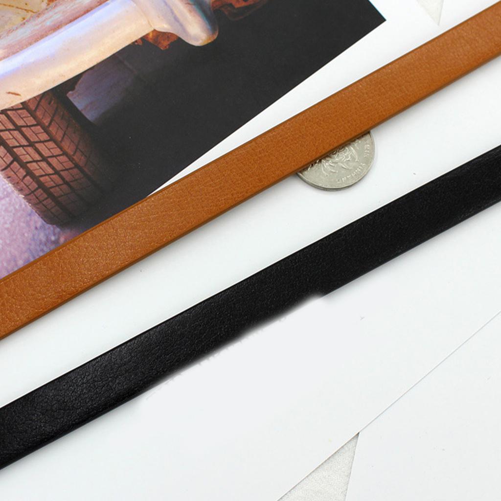 Women Faux Leather Belt Thin Waistband Decorative Waist Ornament for Jeans and Dresses Elegant Design with Gold Buckle