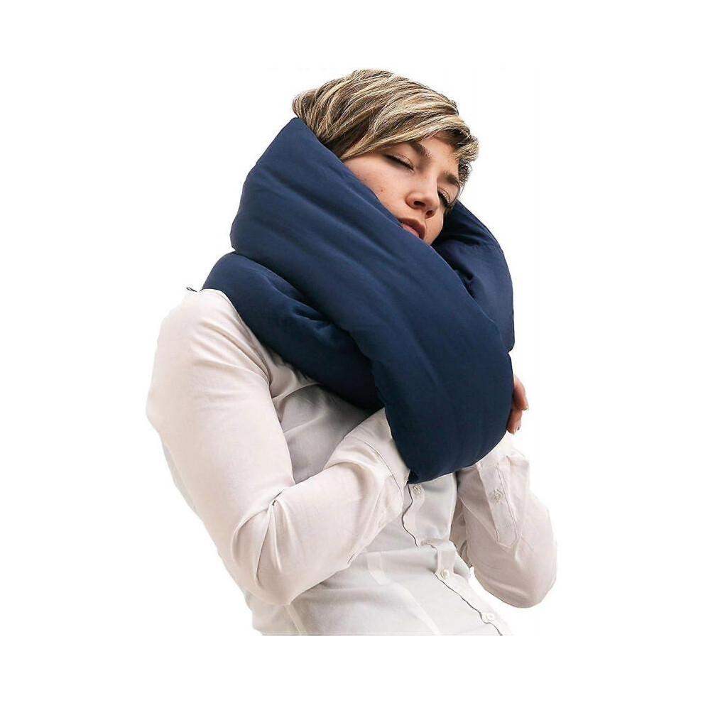 (navy blue)Infinity Pillow - Design Power Nap Pillow, Travel and Neck Pillow (Navy)