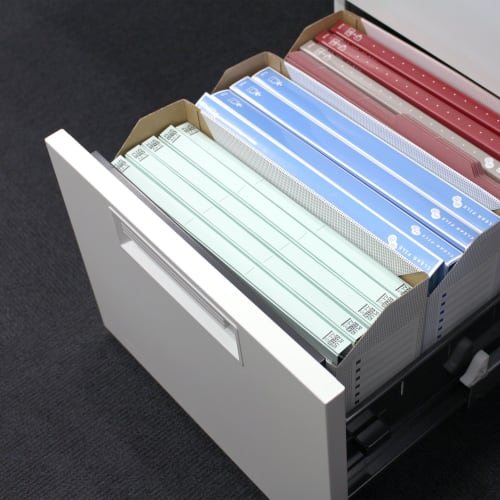 Plus File Box Economy 10 Books A4 Horizontal Back Width 100mm Blue 553-988