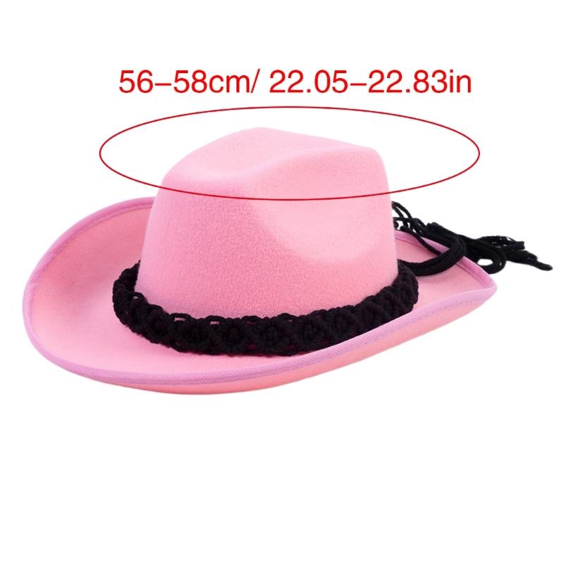 Western Cowboy Hats Wear Resistant Rolled Brims Felt Hat Eye Catching for Show