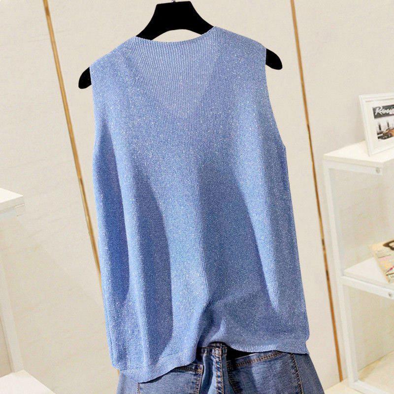 Oversize Vest Women Undershirt Sleeveless Loose Vest Casual V-Neck Suspenders Vest Shawl