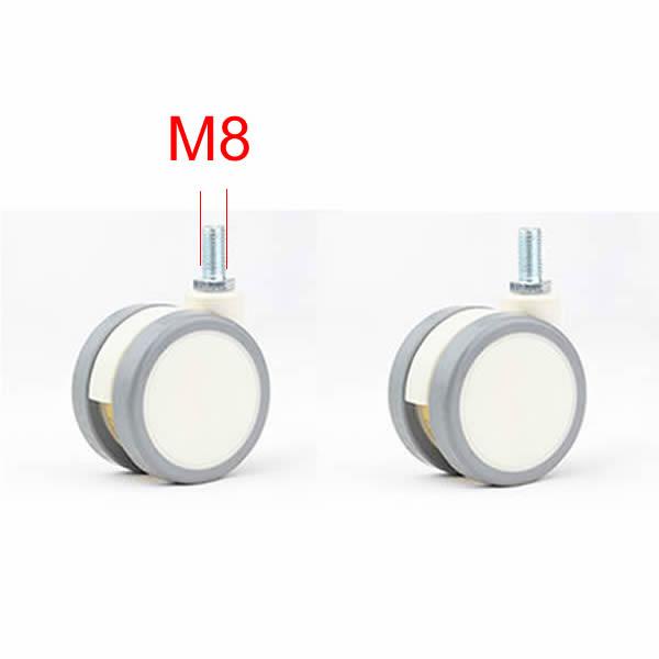 2.5inch white Medical casters PU