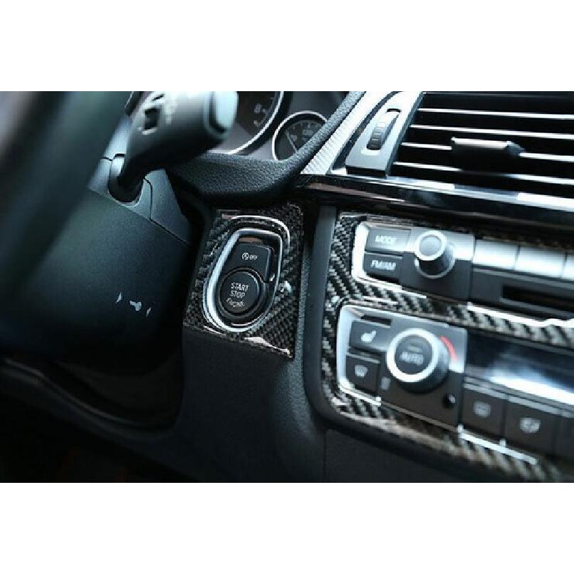 For BMW 3 4 Series GT 2013- Real Carbon Fiber One-Click Startup Cover Trim
